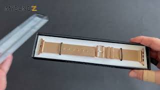 Mybandz Apple Watch csatos milánói fém szíjrosegold [upl. by Jermaine988]