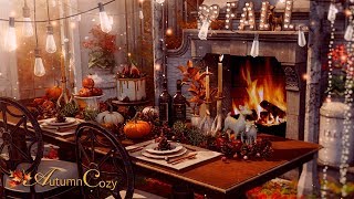 THANKSGIVING DINNER AMBIENCE Relaxing Fireplace Sounds for Sleeping Reading Relaxation Insomnia [upl. by Huda]