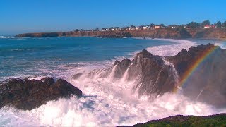 ♥♥ The Best Ocean Waves Crashing Video with Sea Mist Rainbow 3 hrs [upl. by Nnaeirual]