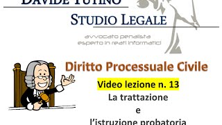 Diritto processuale civile  Video Lezione n13 La trattazione e l’istruzione probatoria 2 [upl. by Gregg]