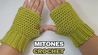 Cómo tejer MITONES o GUANTES SIN DEDOS a crochet paso a paso [upl. by Epul963]