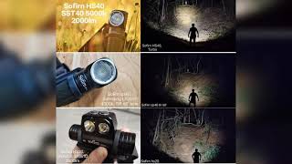 Sofirn headlamp beam shot comparison  HS40 vs SP40 TIR 60 vs HS20 [upl. by Atalie54]