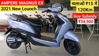 New Ampere Magnus EX EScooter Review  On Road Price Features  120Km Range  Ampere Magnus EX [upl. by Ikilisav928]