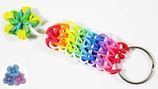 Como hacer un llavero de gomitas Rainbow Loom DIY Regalos tutorial español Pintura Facil [upl. by Eiramnwad]