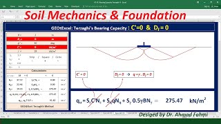 Bearing Capacity NonCohesive Soils Zero Foundation Depth Undrained Condition geotechnical eng [upl. by Swanhildas]