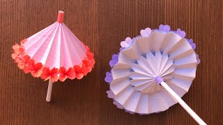 How to make a paper umbrella that open and close  Flower POP UP [upl. by Roehm]