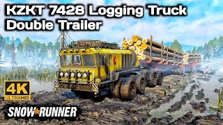 KZKT 7428 Logging Truck Double Trailer In SnowRunner Season 14 snowrunner truck 4k [upl. by Grefer871]