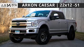 22x12 ARKON Caesars  2018 F150  45quot Superlift Kit [upl. by Dygert392]