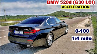 2023 BMW 520d acceleration 0100 14 mile amp flexibility  G30 LCI  xDrive  GPS results [upl. by Hsima]