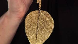 BuyTV Spotlight 24 Karat Gold Overlay Leaf Pendant [upl. by Neddie]