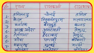 राज्य राजधानी और राजभाषा  rajya rajdhani aur bhasha  विभिन्न राज्यों के भाषा क्या है [upl. by Brownley]