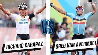 Richard Carapaz 🆚 Greg Van Avermaet  Mens road race  Headtohead [upl. by Natsrik]