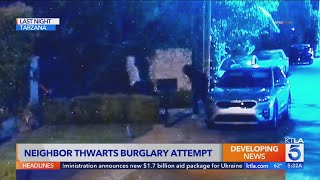 Burglary attempt in heavily targeted San Fernando Valley interrupted by neighbor [upl. by Brosy226]