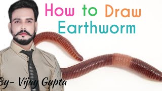 How to draw Earthworm  केचुआं कैसे बनाएं  Phylum Annelida [upl. by Eniamor818]