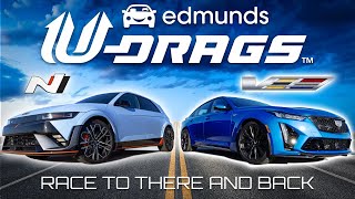 UDRAG RACE Hyundai Ioniq 5 N vs Cadillac CT5V Blackwing  Quarter Mile Handling amp More [upl. by Tammie]