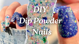 Dip Powder Nails  DIY Nails At Home  EASY Color Blocking  First Impressions  Nail Tutorial [upl. by Lama]