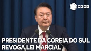 Presidente da Coreia do Sul volta atrás e anuncia revogação da lei marcial [upl. by Mini]