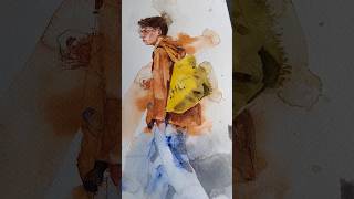 figurative art watercolor painting shortvideo shortfeed art viral [upl. by Naugal]