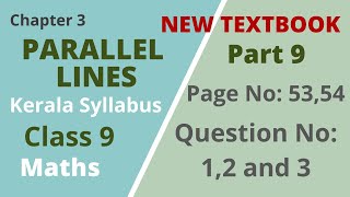 Class 9 Maths Chapter 3 Parallel Lines PageNo53 amp 54 QuestionNo12 amp 3Kerala SyllabusPart 9 [upl. by Rhyne]