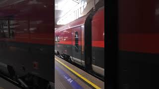 Austrian Railjet high speed train departing from Vienna Central Station [upl. by Netsud]