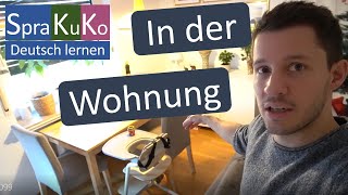 Deutsch lernen  In der Wohnung  Wortschatz Möbel  Einrichtungsgegenstände [upl. by Dahaf710]