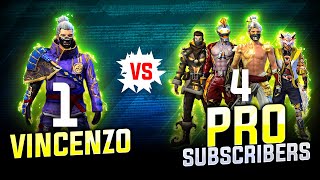 Vincenzo Vs pro Subscribers  Free fire solo vs squad intense Highlights  Nonstop Gaming [upl. by Emerald]