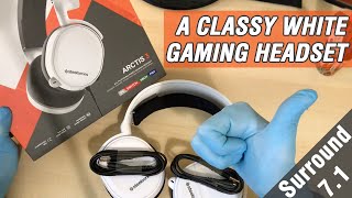 SteelSeries ARCTIS 3 Unboxing White Gaming Headset 2019edt [upl. by Tullusus]