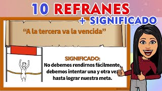 10 Ejemplos De Refranes CON SU SIGNIFICADO I Refranes  Significado [upl. by Nillek]