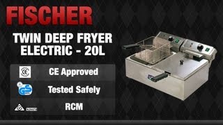 FISCHER Equip Twin Basket Benchtop Deep Fryer 2 x 2400W  EF102T [upl. by Aneekal]