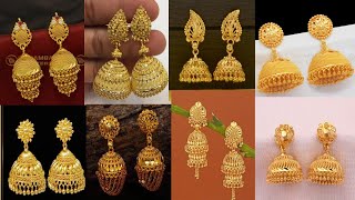 New Trendy Gold Earrings Design 2023  Light Weight Gold Jhumka design  glamjewellery210 viral [upl. by Gherardi]