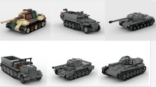 LEGO ww2 tanks and halftracks 145 scale  instructions in description [upl. by Ecirtael]