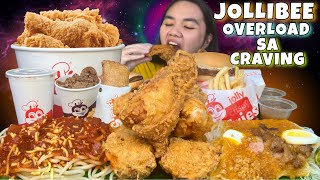 JOLLIBEE OVERLOAD SA CRAVING MUKBANG CHICKENJOY PALABOK SPAGHETTI BURBER SUNDAE ICE CREAM ATBP [upl. by Ydnerb972]