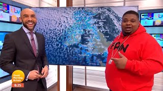 Big Narstie does weather update on Good Morning Britain [upl. by Hokanson876]