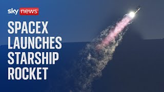 Watch live Elon Musks company SpaceX launches giant Mars rocket  with Trump watching on [upl. by Fevre]