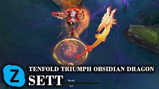 Tenfold Triumph Obsidian Dragon Sett Chroma LOL Skin Spotlight [upl. by Sedecram287]