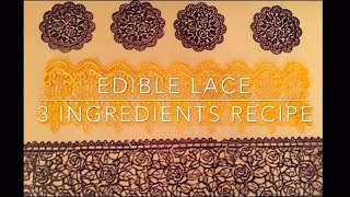 3 Simple Ingredients Lace  No Tylose  Eggless  01 [upl. by Akehsar]