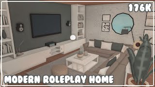 ROBLOX  Bloxburg Modern Roleplay Home Speedbuild  Tutorial  Interior  Ellvoi [upl. by Paolina977]