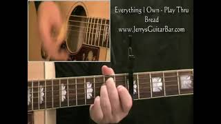 Bread Everything I Own David Gates acoustic performance  Guitar Performance Play Through [upl. by Eluj]