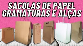 Sacolas de Papel Confira nossas Gramaturas e Alças  Sacolas BR [upl. by Maltzman]