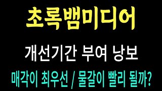 개선기간 부여 낭보 매각이 최우선물갈이 빨리 될까 초록뱀미디어 초록뱀미디어 주가 초록뱀미디어 주식 초록뱀미디어 전망 [upl. by Airamanna]