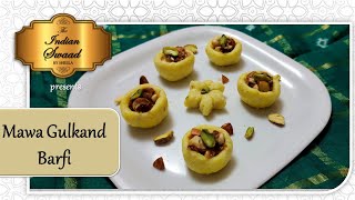 Mawa Gulkand Barfi  मावा गुलकंद बर्फी  Navratri Prasad Special Quick easy Mithai  Navratri 2021 [upl. by Eshman]