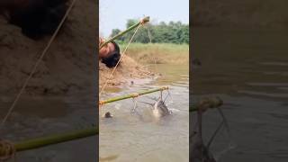 Unique Hook Fishing In River fishingtechnique hookfishtrap fishingmethod bestfishing fishing [upl. by Atiuqram]