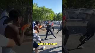 Epic Water Gun Fight With Maryland Cops 😂 shorts [upl. by Doownelg770]