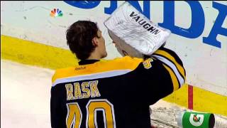 Tuukka Rask punches Joffrey Lupul in the net May 13 2013 Toronto Maple Leafs vs Boston Bruins NHL [upl. by Hagen]