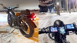 3 Motor Ebike 12000w All Wheel Drive Jan 2024 My second ride in the snow of the winter season [upl. by Odlanir]