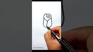 How to draw a Rose art drawing tanvirartacademy farjanadrawingacademy [upl. by Dean]