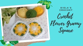 How To Crochet Flower Granny Square 97 [upl. by Coppock]