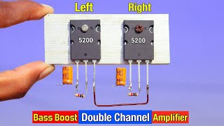 DIY  5200 Transistor Double Channel Amplifier  Loud and Clean Speaker [upl. by Tullusus474]