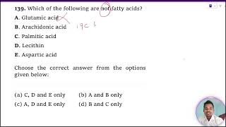 Which of the following are not fatty acids A Glutamic acid B Arachidonic acid C Palmitic acid D [upl. by Rosene]