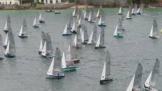 Salcombe Gin Merlin Rocket Week 2024 Tuesday Afternoon Race Start by Malcolm Mackley [upl. by Idurt300]